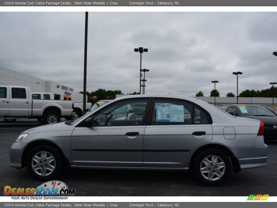 2004 Honda Civic Value Package Sedan Satin Silver Metallic / Gray Photo #5