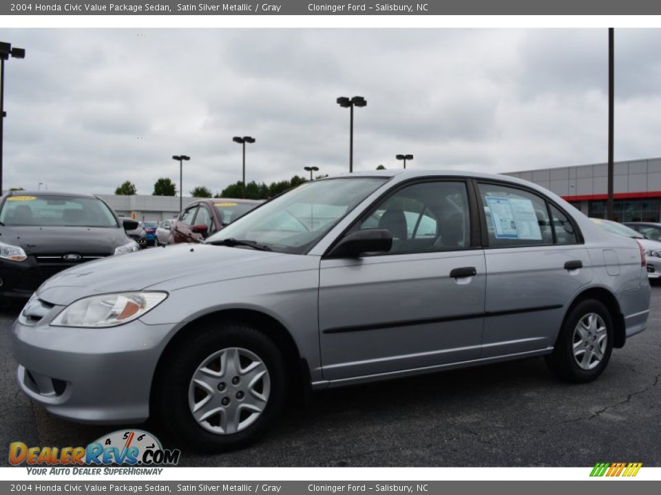 2004 Honda Civic Value Package Sedan Satin Silver Metallic / Gray Photo #6