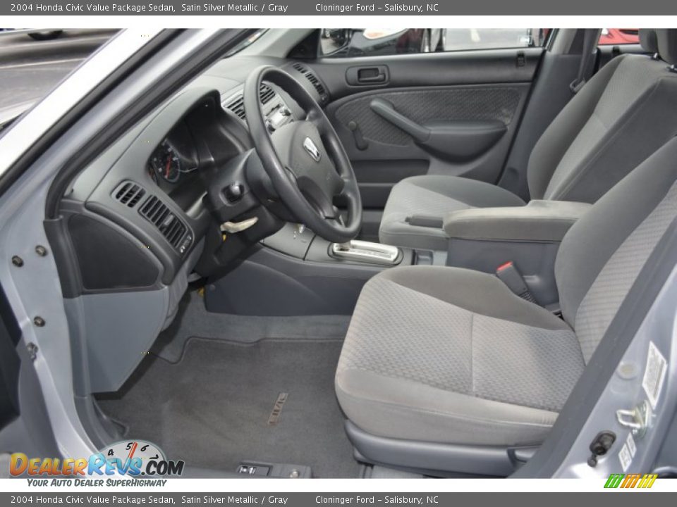 2004 Honda Civic Value Package Sedan Satin Silver Metallic / Gray Photo #9