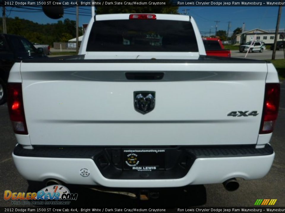 2012 Dodge Ram 1500 ST Crew Cab 4x4 Bright White / Dark Slate Gray/Medium Graystone Photo #4
