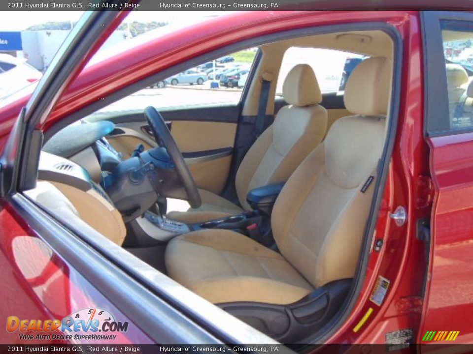 2011 Hyundai Elantra GLS Red Allure / Beige Photo #12