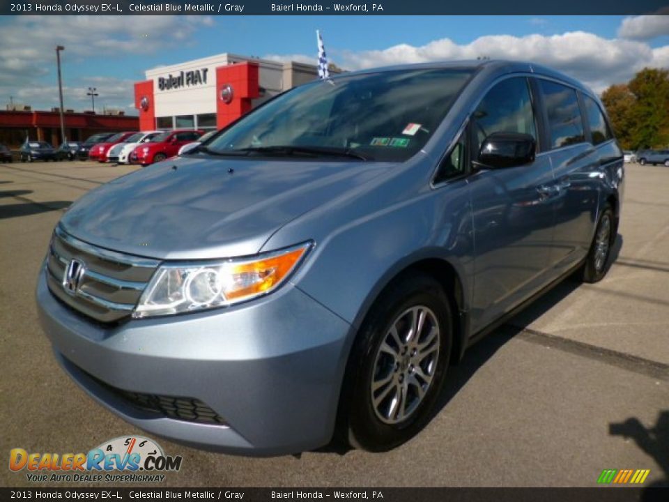 2013 Honda Odyssey EX-L Celestial Blue Metallic / Gray Photo #2