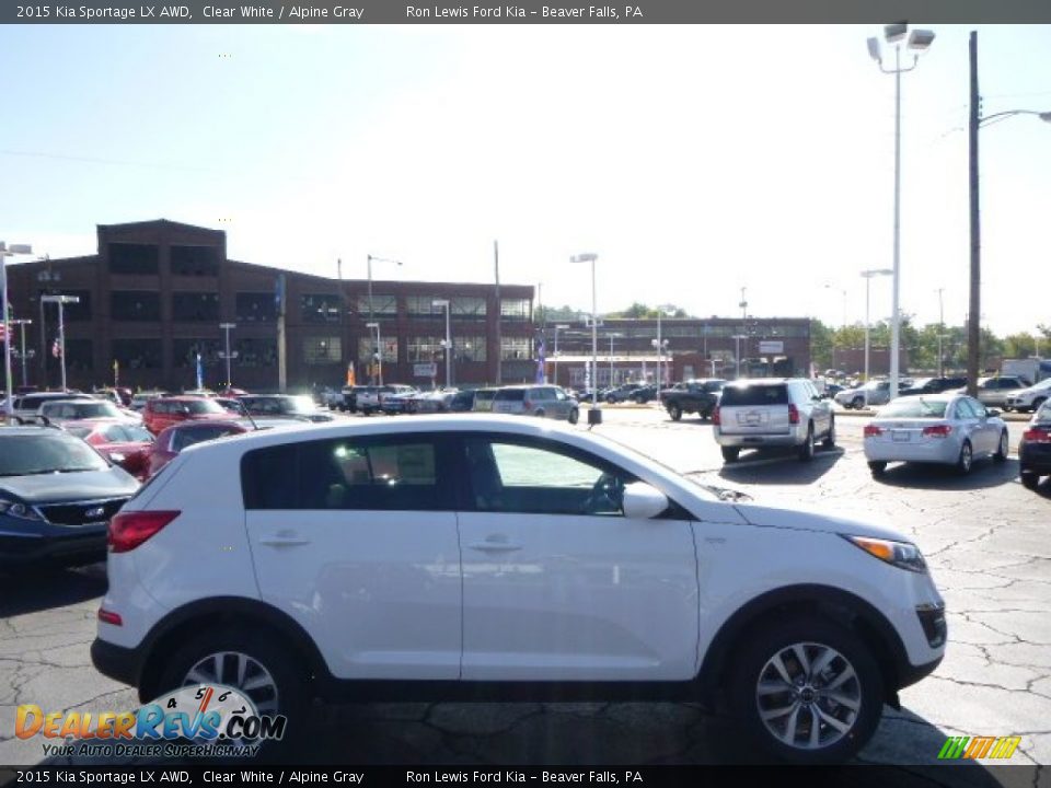 2015 Kia Sportage LX AWD Clear White / Alpine Gray Photo #1