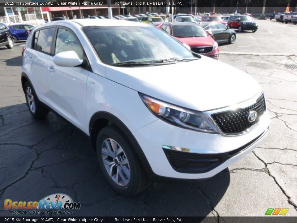 2015 Kia Sportage LX AWD Clear White / Alpine Gray Photo #2