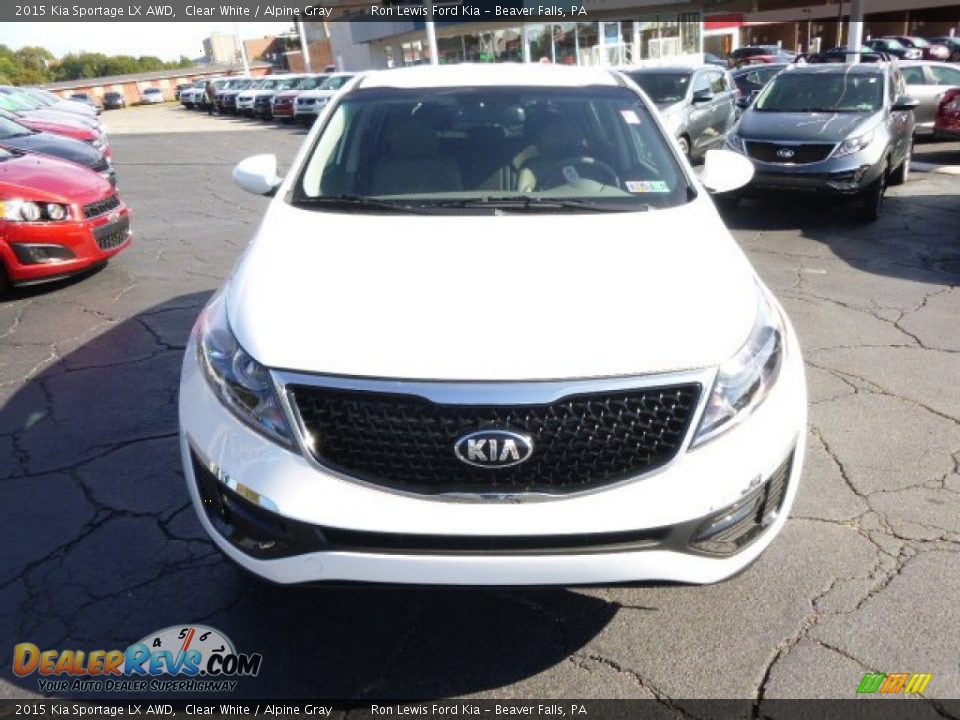 2015 Kia Sportage LX AWD Clear White / Alpine Gray Photo #3