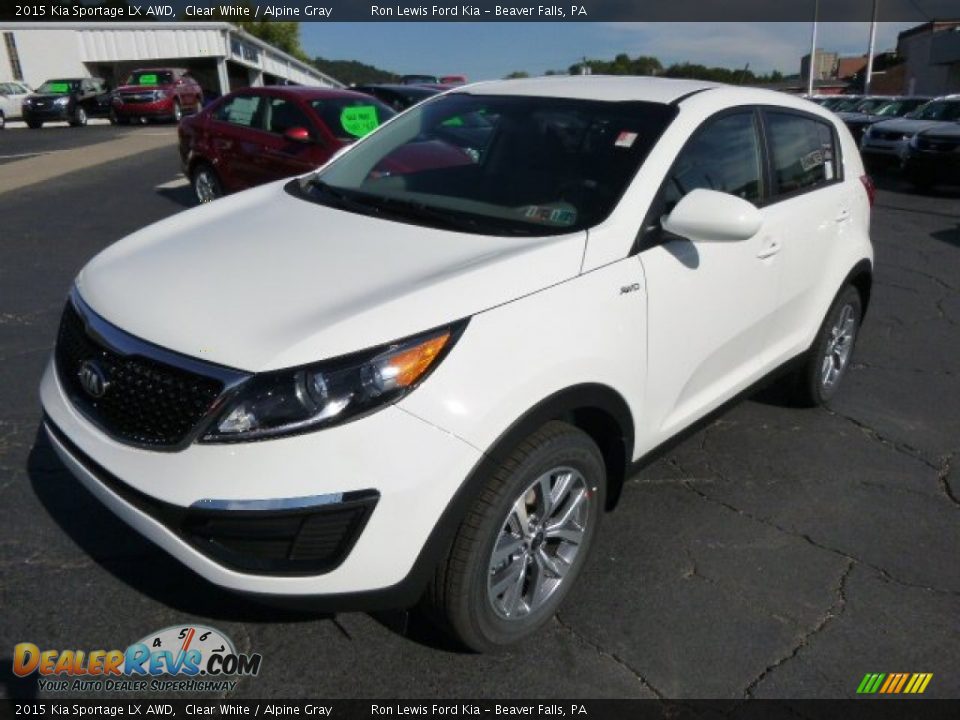 2015 Kia Sportage LX AWD Clear White / Alpine Gray Photo #4