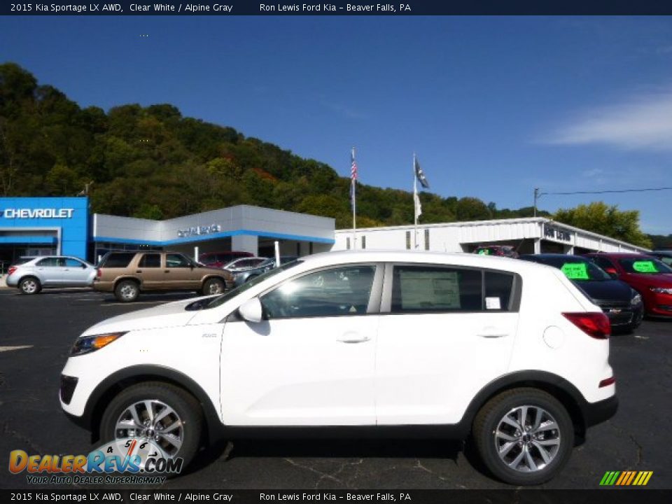 2015 Kia Sportage LX AWD Clear White / Alpine Gray Photo #5