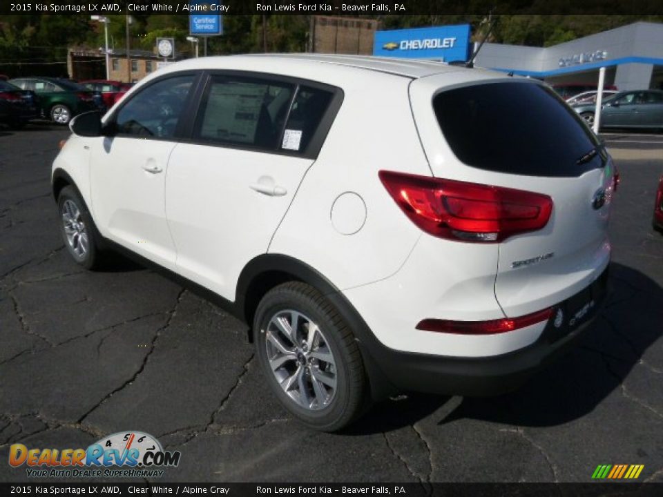 2015 Kia Sportage LX AWD Clear White / Alpine Gray Photo #6