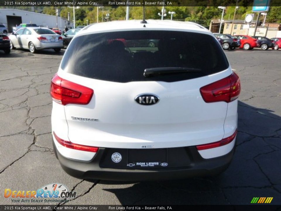 2015 Kia Sportage LX AWD Clear White / Alpine Gray Photo #7