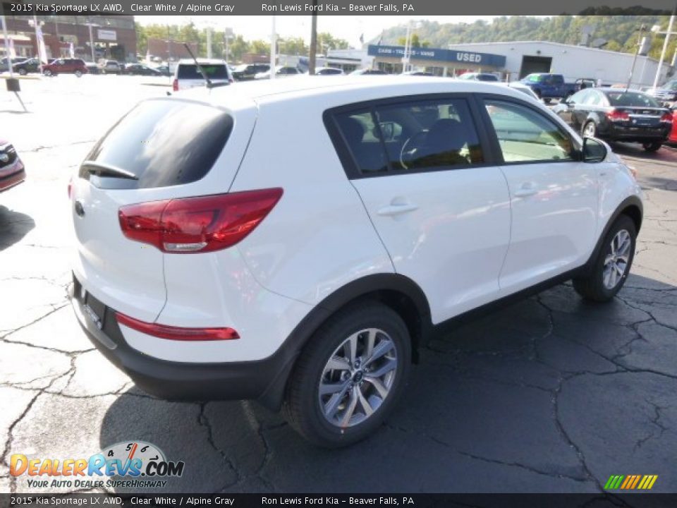 2015 Kia Sportage LX AWD Clear White / Alpine Gray Photo #8