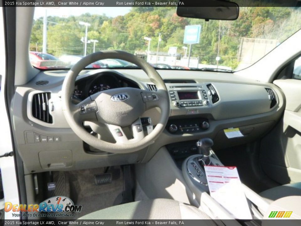 2015 Kia Sportage LX AWD Clear White / Alpine Gray Photo #14
