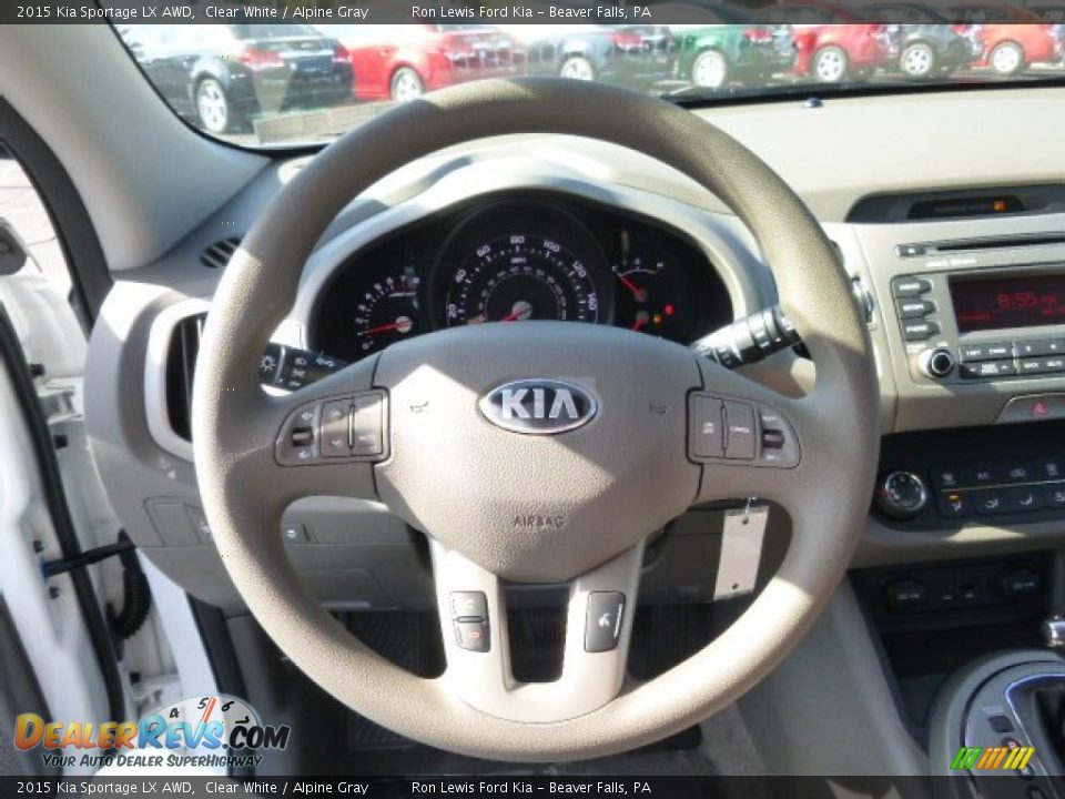 2015 Kia Sportage LX AWD Clear White / Alpine Gray Photo #19
