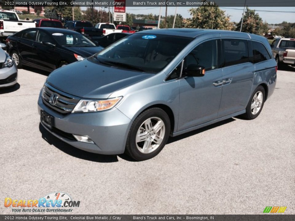 2012 Honda Odyssey Touring Elite Celestial Blue Metallic / Gray Photo #16