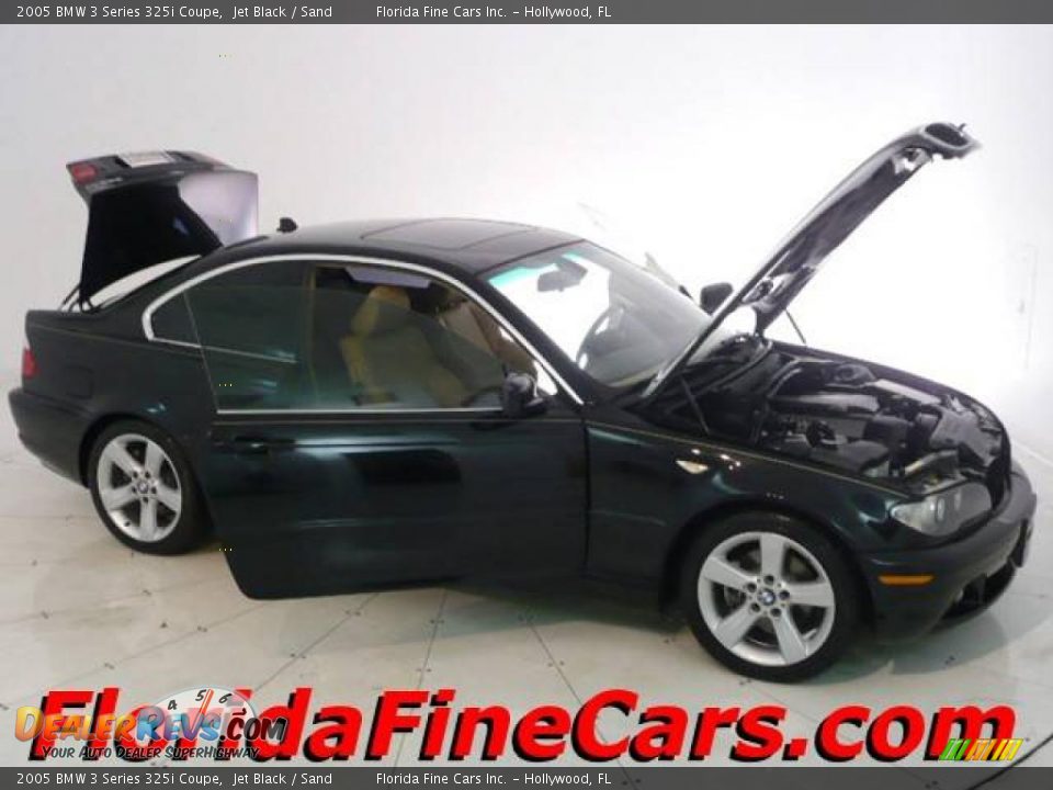 2005 BMW 3 Series 325i Coupe Jet Black / Sand Photo #7