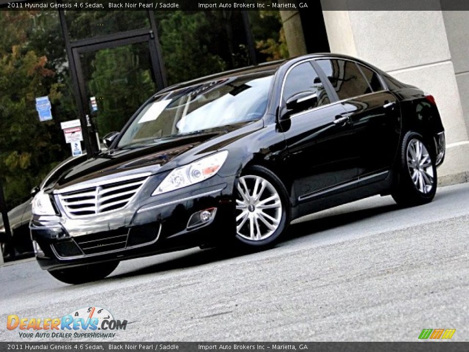 2011 Hyundai Genesis 4.6 Sedan Black Noir Pearl / Saddle Photo #1