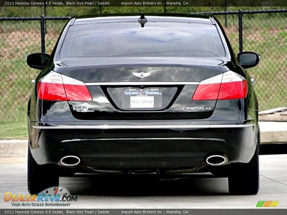 2011 Hyundai Genesis 4.6 Sedan Black Noir Pearl / Saddle Photo #10