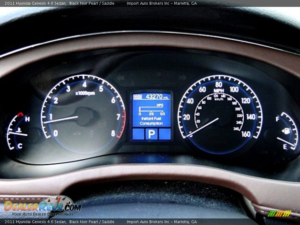 2011 Hyundai Genesis 4.6 Sedan Black Noir Pearl / Saddle Photo #32