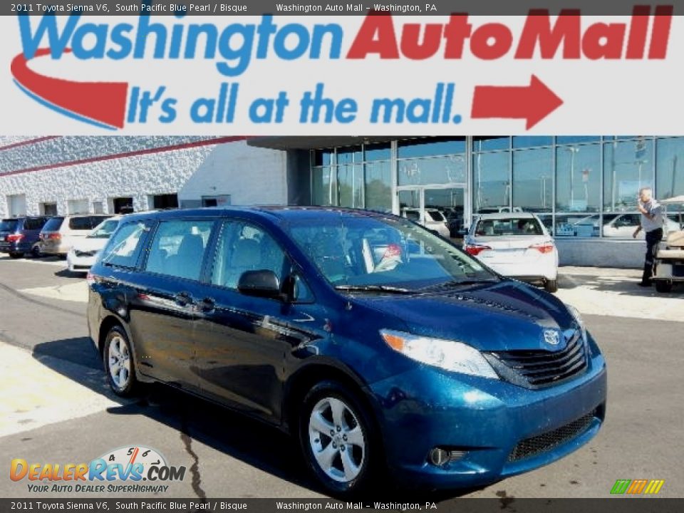 2011 Toyota Sienna V6 South Pacific Blue Pearl / Bisque Photo #1