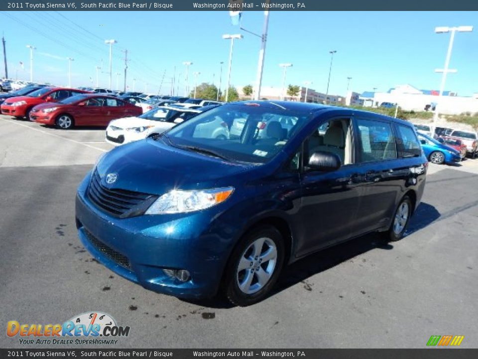 2011 Toyota Sienna V6 South Pacific Blue Pearl / Bisque Photo #5