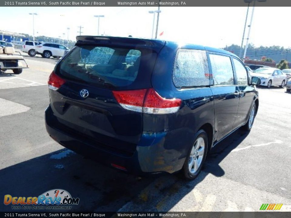 2011 Toyota Sienna V6 South Pacific Blue Pearl / Bisque Photo #8