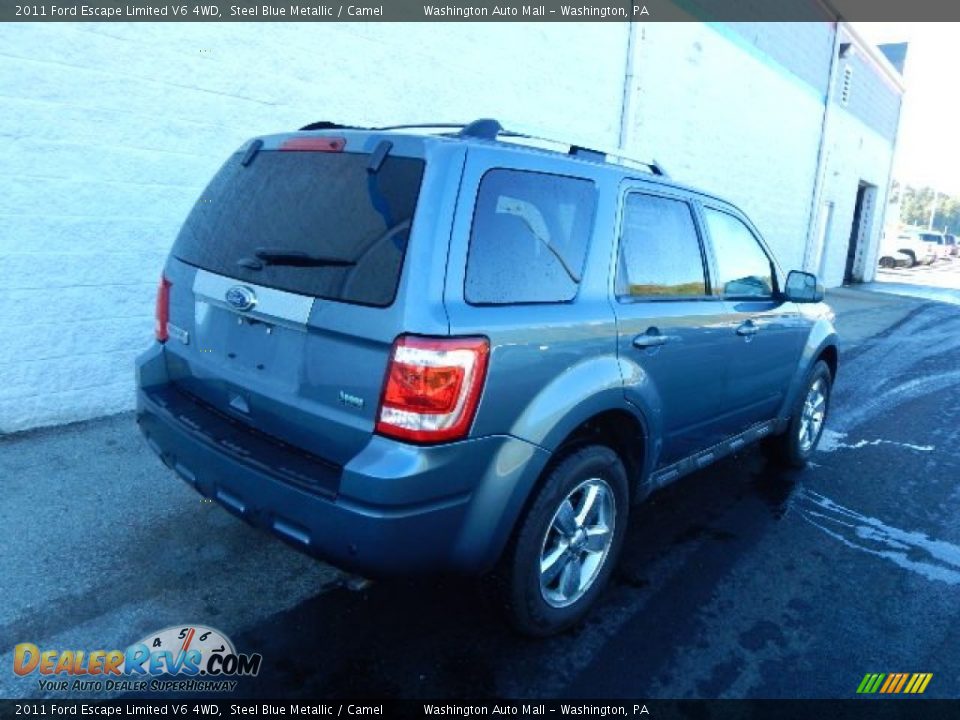 2011 Ford Escape Limited V6 4WD Steel Blue Metallic / Camel Photo #8