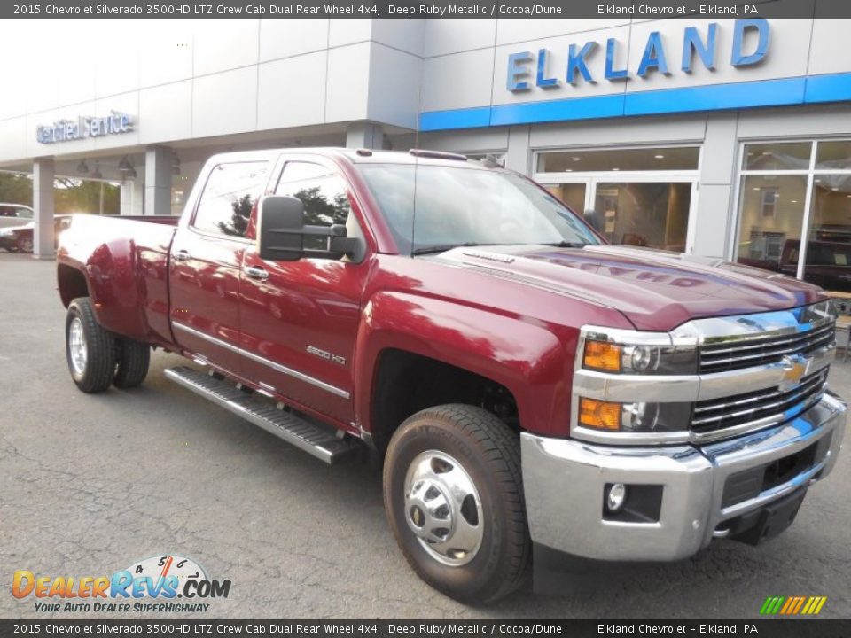 2015 Chevrolet Silverado 3500HD LTZ Crew Cab Dual Rear Wheel 4x4 Deep Ruby Metallic / Cocoa/Dune Photo #4