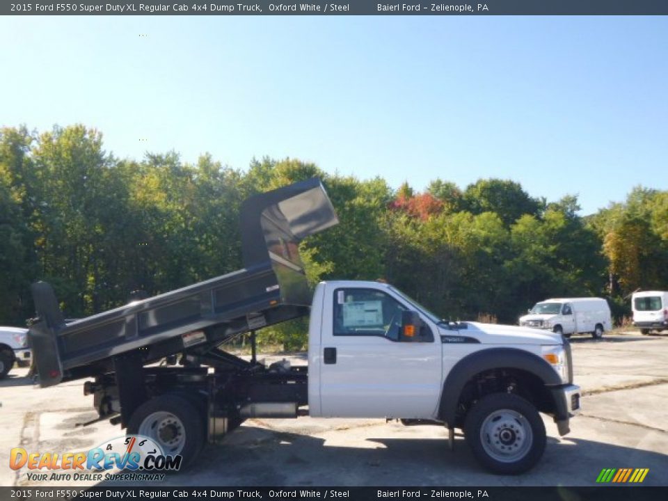 2015 Ford F550 Super Duty XL Regular Cab 4x4 Dump Truck Oxford White / Steel Photo #1
