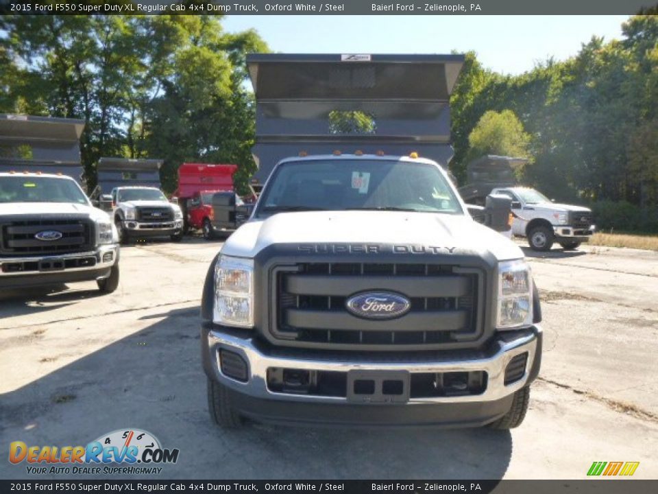 2015 Ford F550 Super Duty XL Regular Cab 4x4 Dump Truck Oxford White / Steel Photo #3