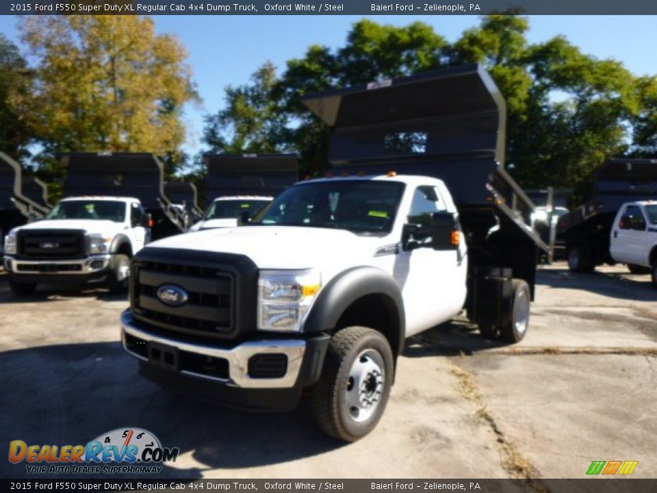 2015 Ford F550 Super Duty XL Regular Cab 4x4 Dump Truck Oxford White / Steel Photo #4