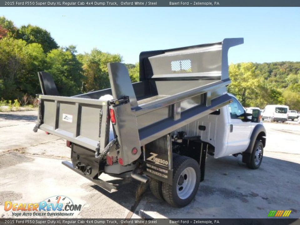 2015 Ford F550 Super Duty XL Regular Cab 4x4 Dump Truck Oxford White / Steel Photo #8