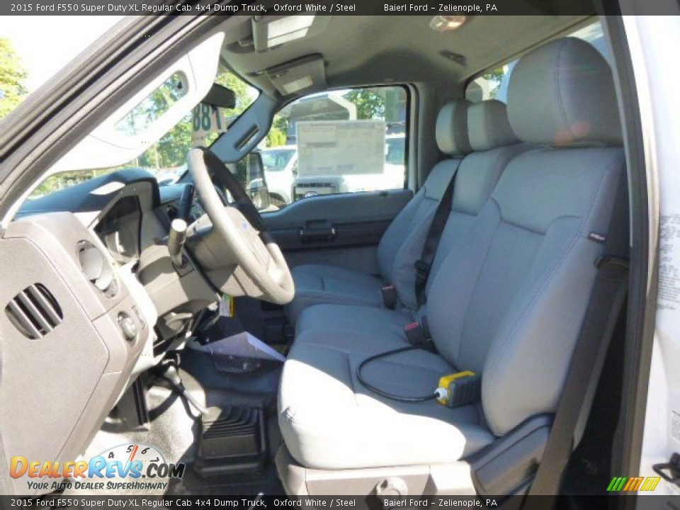 2015 Ford F550 Super Duty XL Regular Cab 4x4 Dump Truck Oxford White / Steel Photo #10