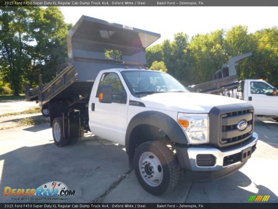 2015 Ford F450 Super Duty XL Regular Cab Dump Truck 4x4 Oxford White / Steel Photo #2