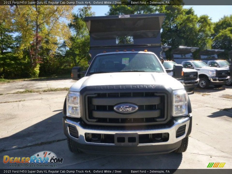 2015 Ford F450 Super Duty XL Regular Cab Dump Truck 4x4 Oxford White / Steel Photo #3