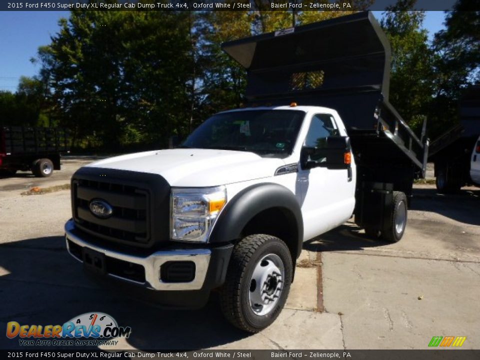 2015 Ford F450 Super Duty XL Regular Cab Dump Truck 4x4 Oxford White / Steel Photo #4