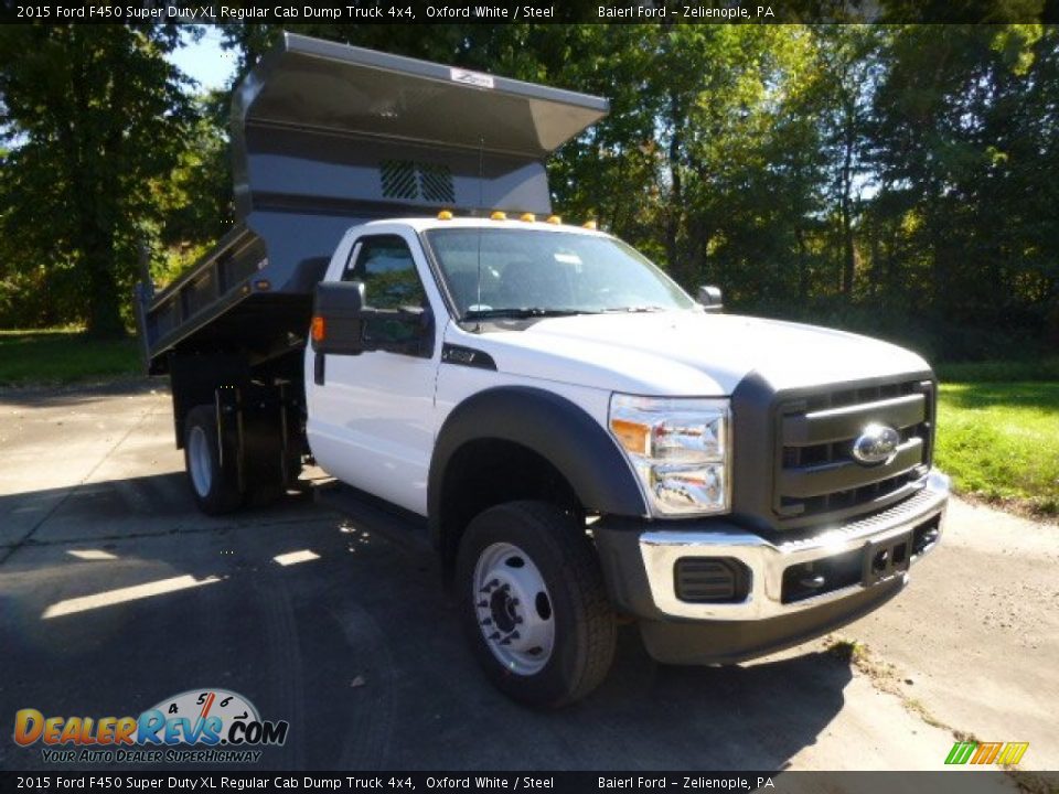 2015 Ford F450 Super Duty XL Regular Cab Dump Truck 4x4 Oxford White / Steel Photo #2