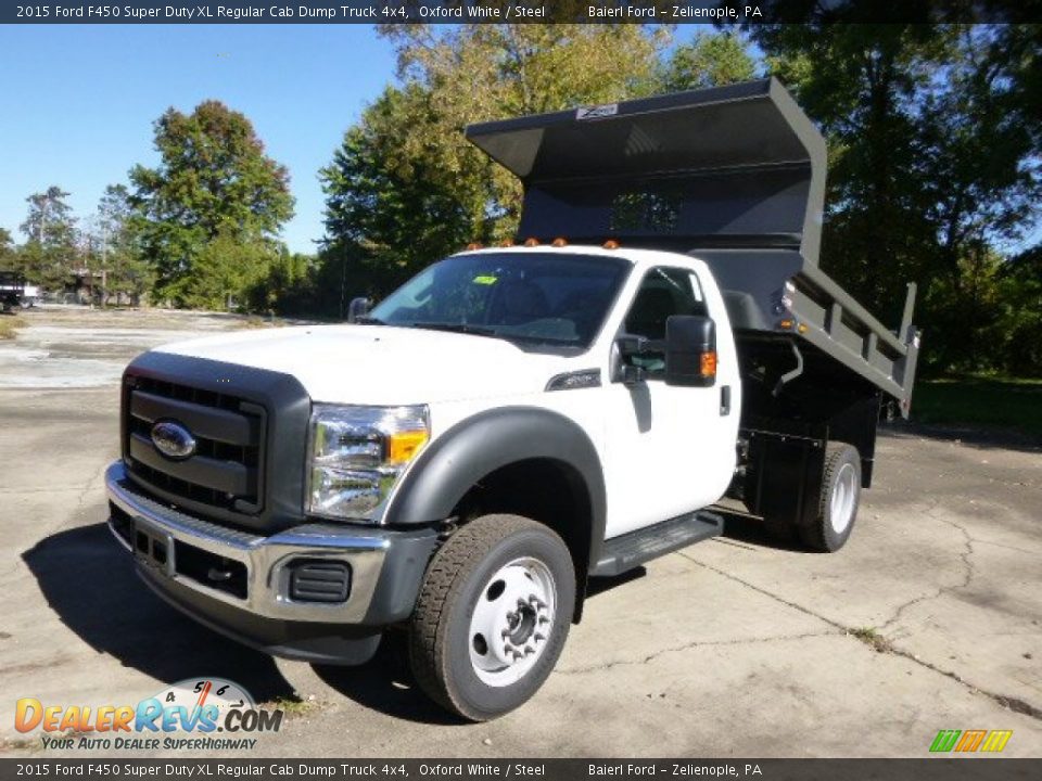 2015 Ford F450 Super Duty XL Regular Cab Dump Truck 4x4 Oxford White / Steel Photo #4