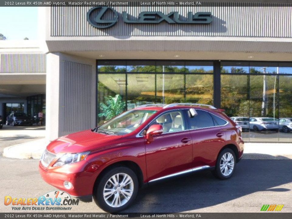 2012 Lexus RX 450h AWD Hybrid Matador Red Metallic / Parchment Photo #1