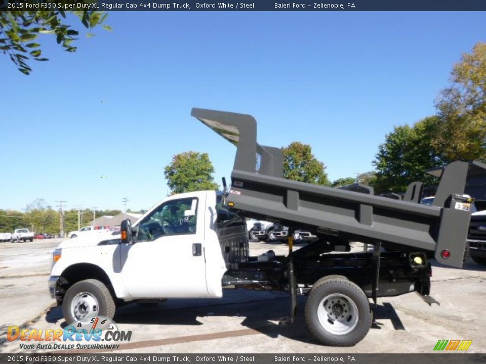 2015 Ford F350 Super Duty XL Regular Cab 4x4 Dump Truck Oxford White / Steel Photo #5