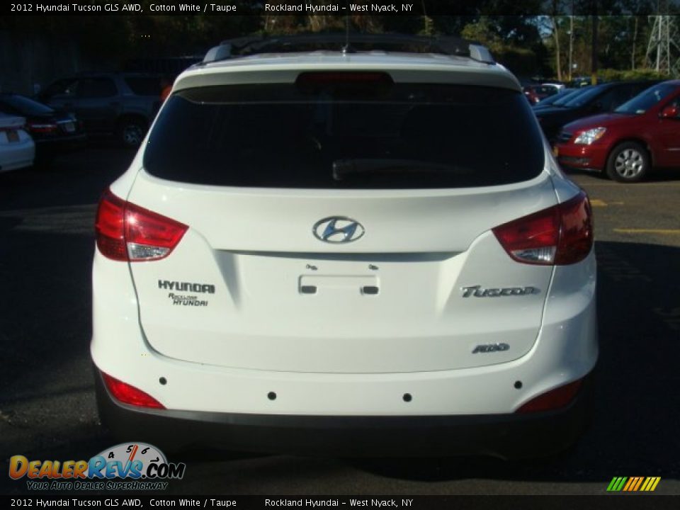 2012 Hyundai Tucson GLS AWD Cotton White / Taupe Photo #5