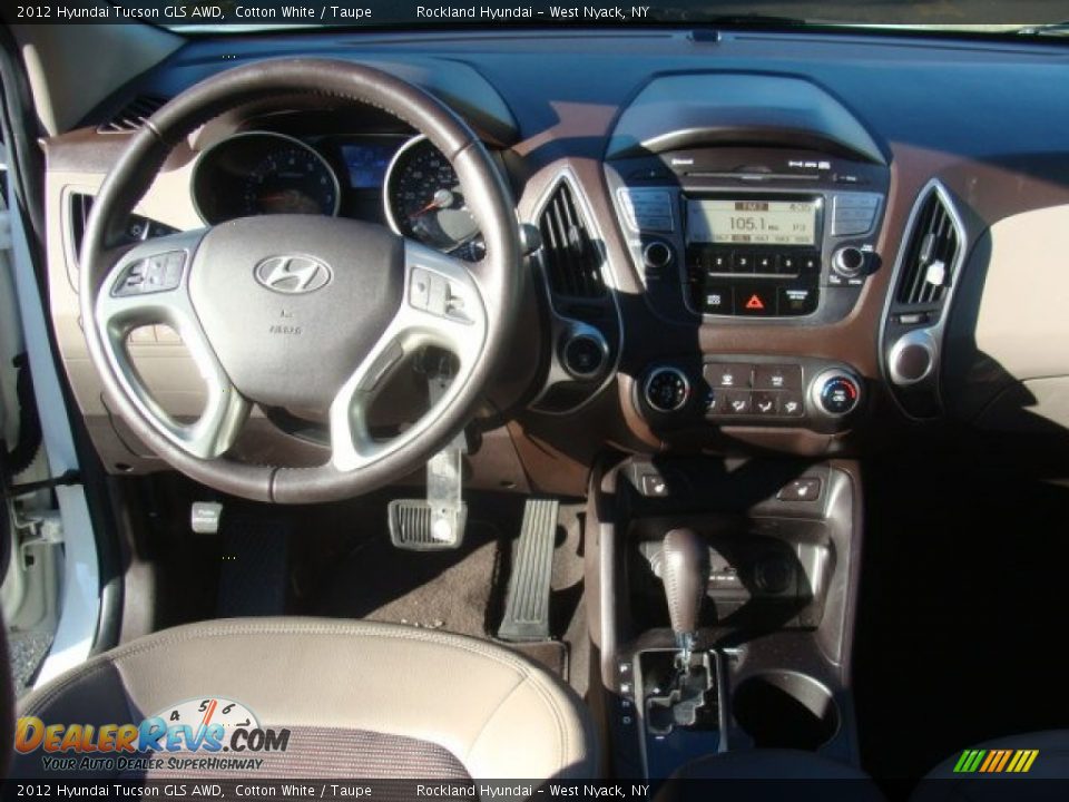 2012 Hyundai Tucson GLS AWD Cotton White / Taupe Photo #11