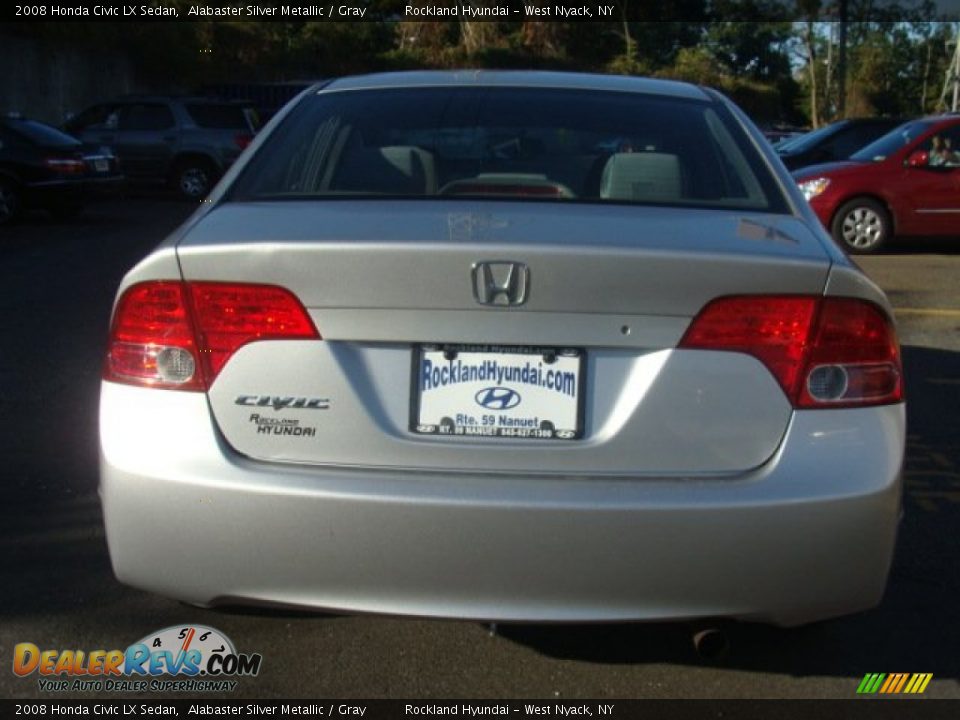2008 Honda Civic LX Sedan Alabaster Silver Metallic / Gray Photo #5