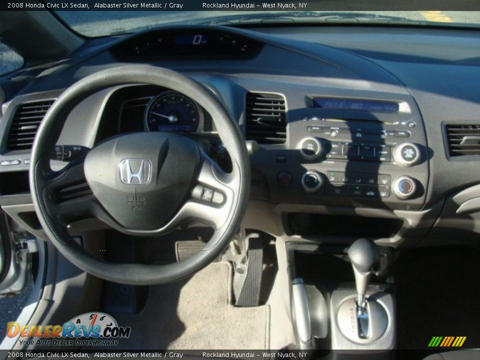 2008 Honda Civic LX Sedan Alabaster Silver Metallic / Gray Photo #11