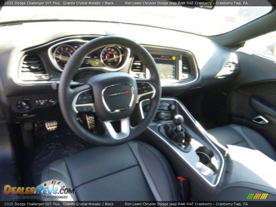 Black Interior - 2015 Dodge Challenger SXT Plus Photo #12