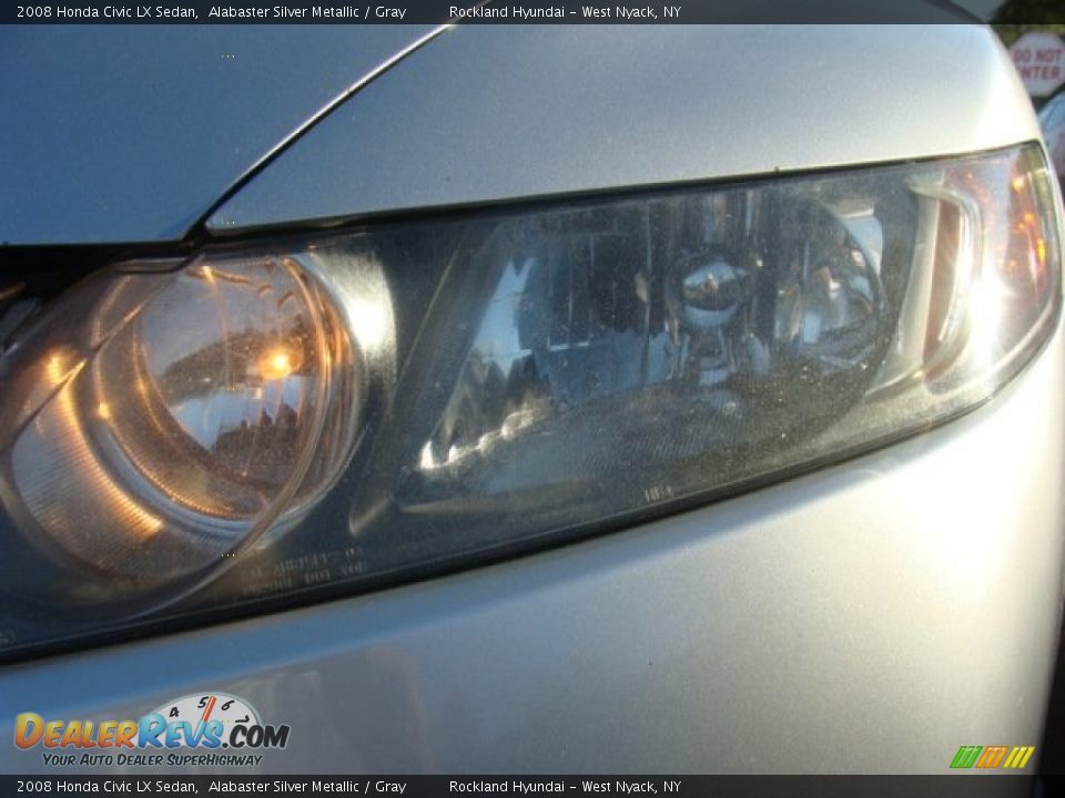 2008 Honda Civic LX Sedan Alabaster Silver Metallic / Gray Photo #28