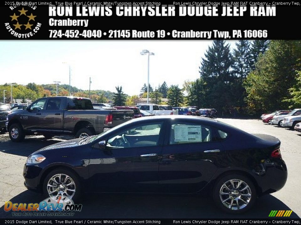 2015 Dodge Dart Limited True Blue Pearl / Ceramic White/Tungsten Accent Stitching Photo #1