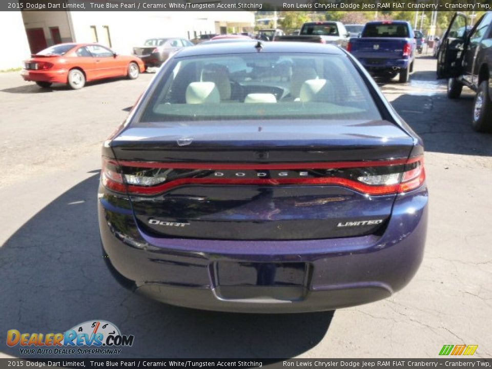 2015 Dodge Dart Limited True Blue Pearl / Ceramic White/Tungsten Accent Stitching Photo #7