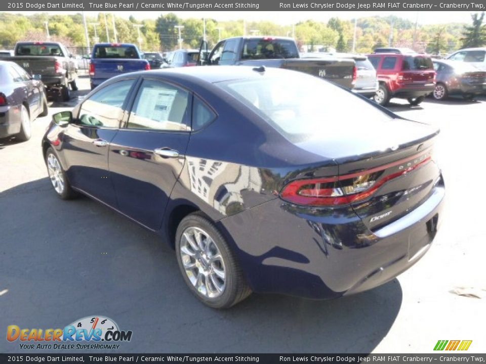 2015 Dodge Dart Limited True Blue Pearl / Ceramic White/Tungsten Accent Stitching Photo #8
