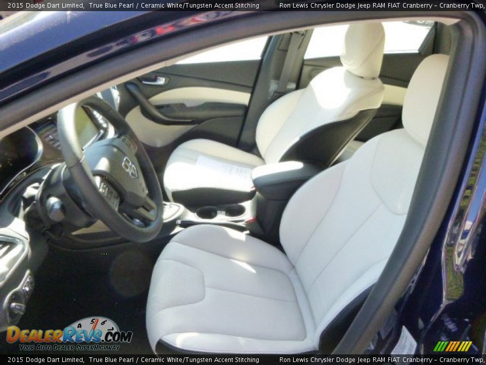 2015 Dodge Dart Limited True Blue Pearl / Ceramic White/Tungsten Accent Stitching Photo #10