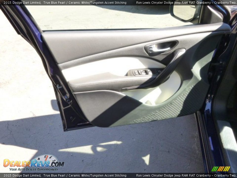 2015 Dodge Dart Limited True Blue Pearl / Ceramic White/Tungsten Accent Stitching Photo #11