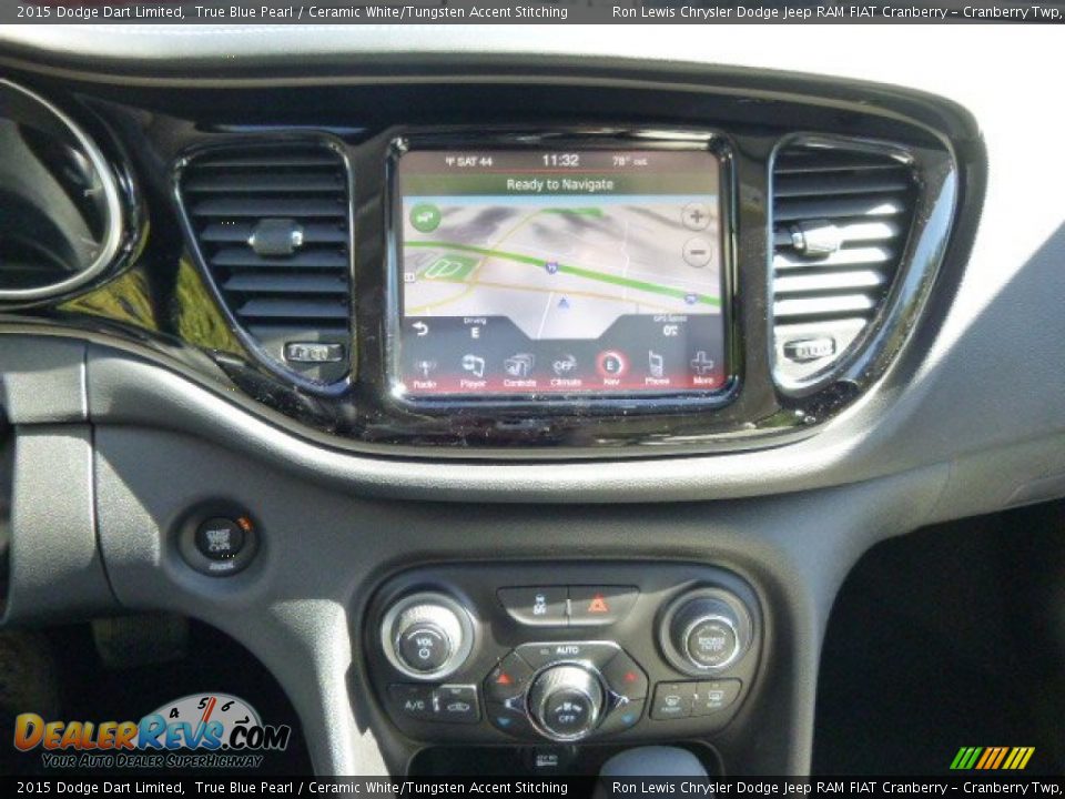 2015 Dodge Dart Limited True Blue Pearl / Ceramic White/Tungsten Accent Stitching Photo #16